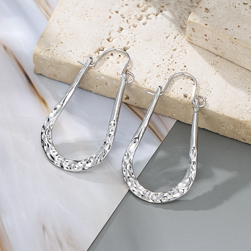 Artisan Hammered Horseshoe Hoop Earrings — Unique Artisan Design